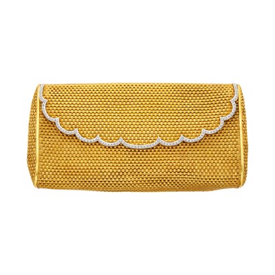 Lot 1035 - Two-Color Woven Gold and Diamond Evening Clutch