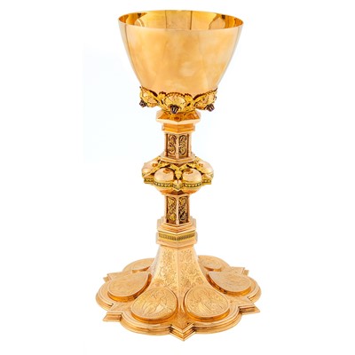Lot 1078 - Two-Color Gold and Amethyst Chalice