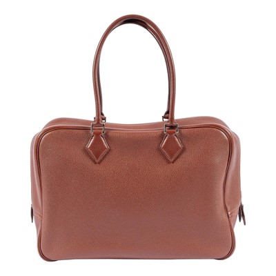 Lot 1218 - Hermès Vintage Rouge Clemence Leather Victoria 35 Bag