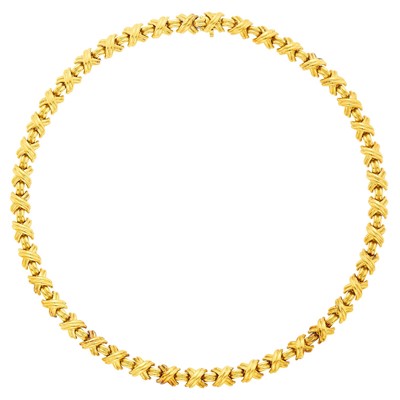 Lot 1194 - Tiffany & Co. Gold 'X' Necklace