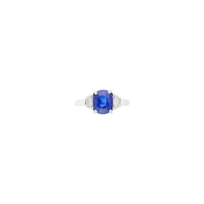 Lot 1130 - Platinum, Sapphire and Diamond Ring