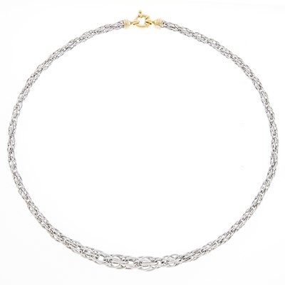 Lot 1049 - Platinum and Gold Chain Link Necklace