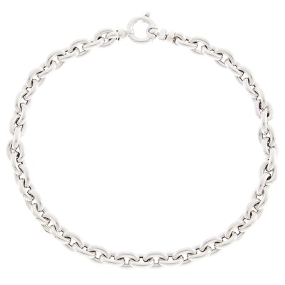 Lot 1053 - White Gold Link Necklace