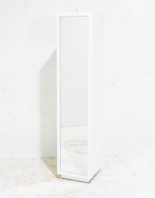 Lot 361 - Modern White Lacquer Mirror Cabinet