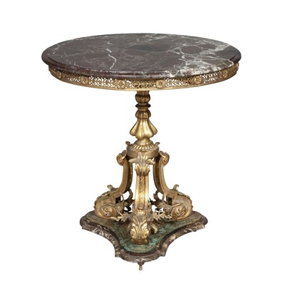 Lot 339 - Napoleon III Style Gilt-Bronze and Marble Center Table