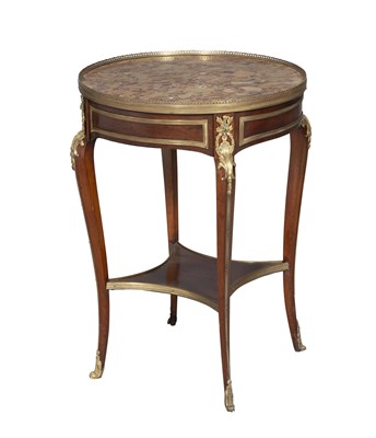 Lot 260 - Louis XV Style Gilt-Metal Mounted Marble Top Mahogany Occasional Table