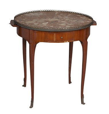 Lot 343 - Louis XV/XVI Transitional Style Fruitwood Marble Top Occasional Table