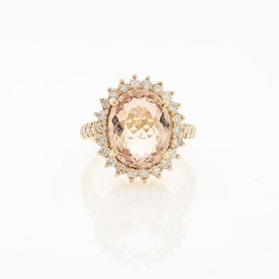 Lot 2240 - Gold, Morganite and Diamond Ring