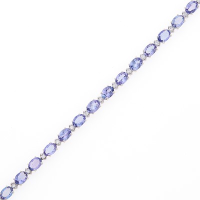 Lot 2209 - White Gold, Tanzanite and Diamond Bracelet