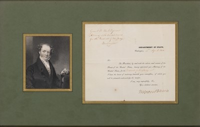 Lot 275 - A Martin Van Buren document signed as Secretary of State