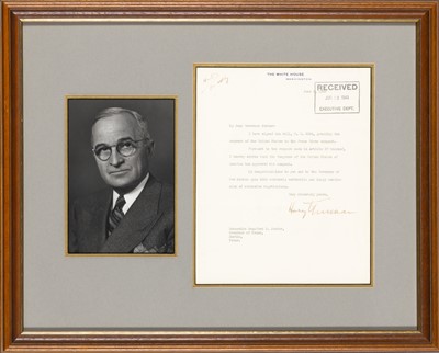 Lot 294 - A Truman letter referencing the Pecos River Compact