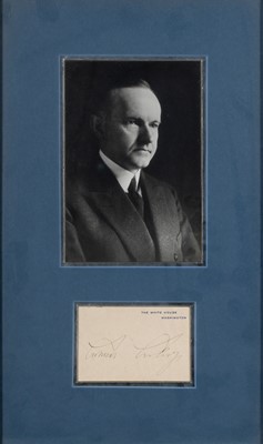 Lot 292 - A Calvin Coolidge signed White House card