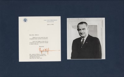 Lot 297 - A Lyndon B. Johnson typed letter signed as Vice President