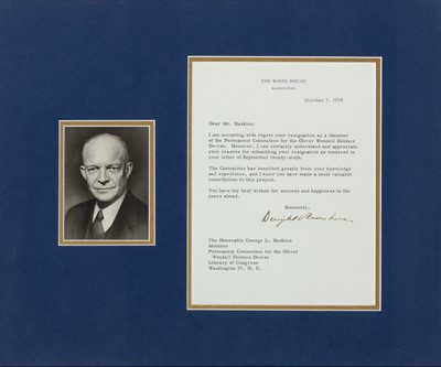 Lot 295 - A Dwight D. Eisenhower signed letter as President