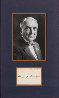 Lot 291 - A signed Warren G. Harding White House card