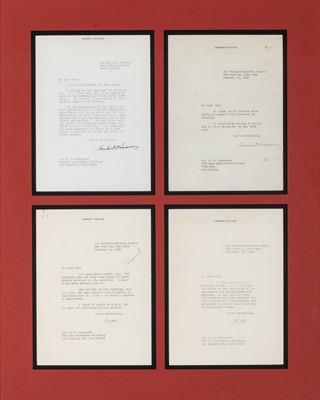 Lot 293 - A series of four typed letter signed by Herbert Hoover