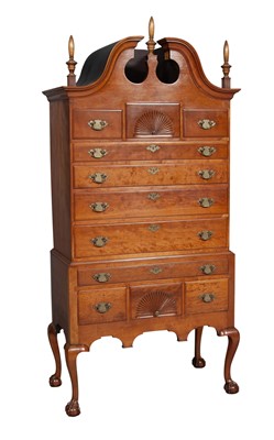 Lot 226 - Queen Anne Maple High Chest of Drawers