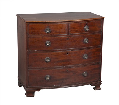 Lot 102 - George Mahogany Bowfront Chest of Drawers