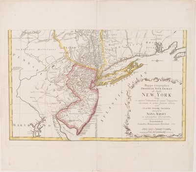 Lot 39 - A Revolutionary War-era map on two sheets, never trimmed or joined