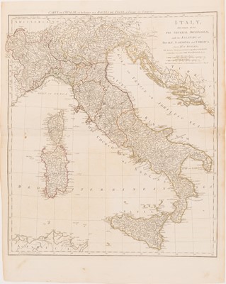 Lot 91 - An English postal map of Italy