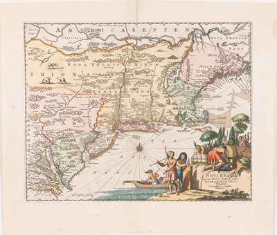 Lot 125 - A highly detailed map of New England after the Jansson-Visscher series