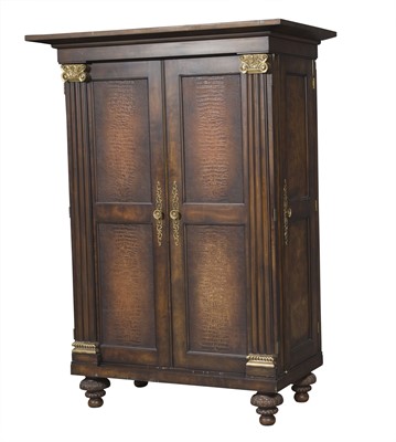 Lot 287 - Neoclassic Style Stained Wood Wardrobe/Armoire