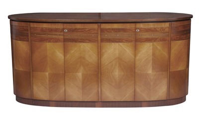 Lot 424 - Italian Art Deco Style Inlaid Oval Side Cabinet