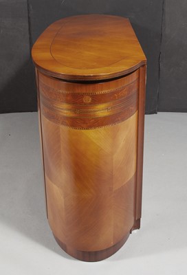 Lot 298 - Italian Art Deco Style Inlaid Oval Side Cabinet