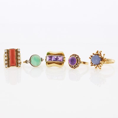 Lot 1126 - Group of Gold and Gem-Set Rings