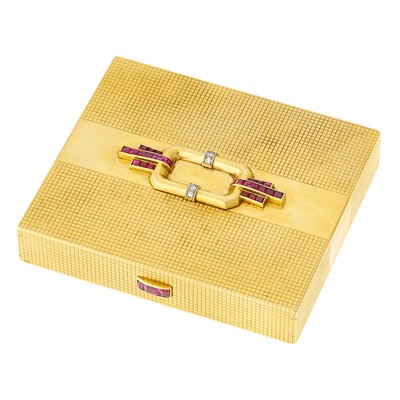 Lot 33 - Tiffany & Co. Gold, Ruby and Diamond Case