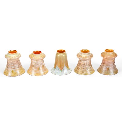 Lot 265 - Set of Four  Quezal Art Glass and Decorating Company  Art Glass Shades