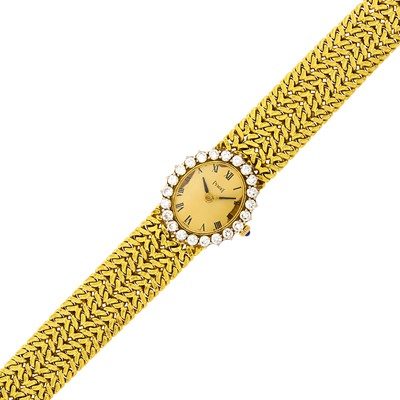 Lot 1095 - Piaget Gold and Diamond Wristwatch