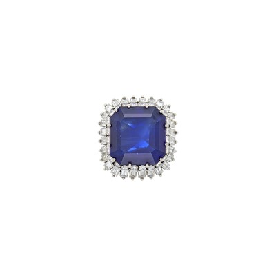 Lot 82 - Platinum, Sapphire and Diamond Ring