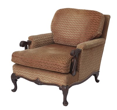 Lot 316 - Victorian Style Upholstered  Mahogany Library Armchair