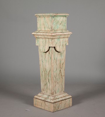 Lot 400 - Faux Painted Wood Marble Pedestal