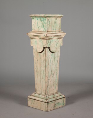 Lot 400 - Faux Painted Wood Marble Pedestal