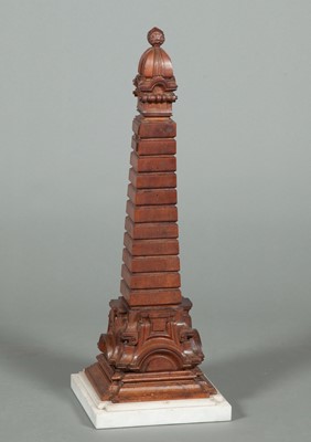 Lot 304 - Carved Wood Architectural Model of a Tower