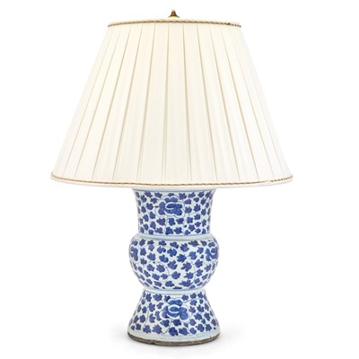Lot 315 - Chinese Blue & White Porcelain Vase as Lamp