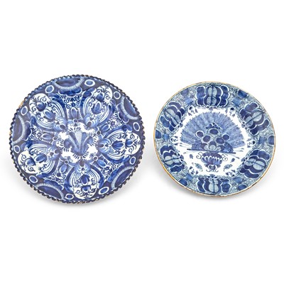 Lot 317 - Two Delft Blue and White Chargers