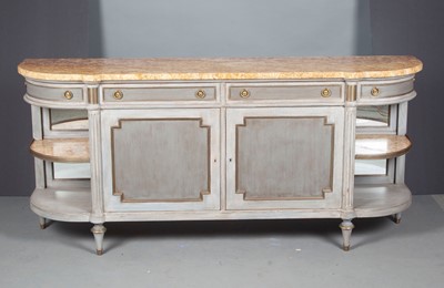 Lot 323 - Louis XVI Style Marble Top Painted Wood Console