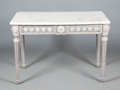 Lot 324 - Continental Neoclassical  Painted and Marble Top Side Table, possibly Swedish
