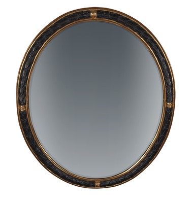 Lot 382 - Parcel Gilt and Ebonized Mirror