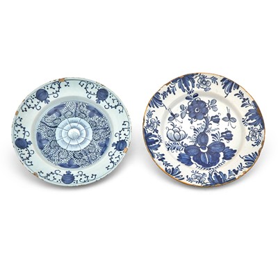 Lot 217 - Two Dutch Delft Blue and White Chargers