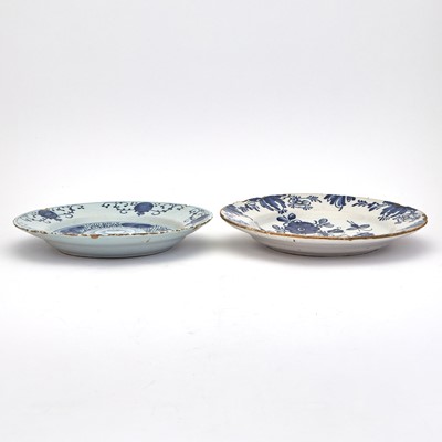 Lot 376 - Two Dutch Delft Blue and White Chargers