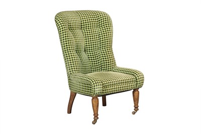 Lot 345 - Deep Button Upholstred Slipper Chair