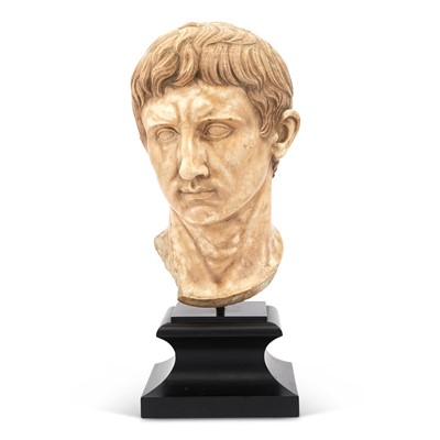 Lot 348 - Marble Bust of a Roman Emperor on a Faux Marble Pedestal