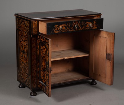 Lot 403 - Northern European Faux Marquetry Painted Side Cabinet