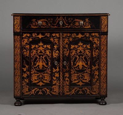Lot 244 - Northern European Faux Marquetry Painted Side Cabinet