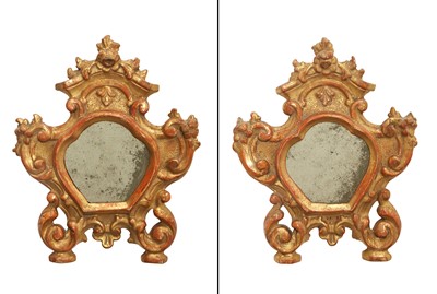 Lot 652 - Pair of Italian Baroque Giltwood Mirrors