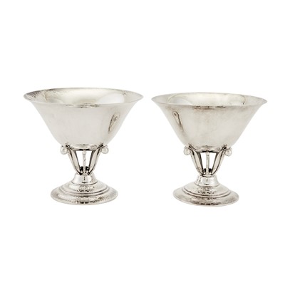 Lot 283 - Pair of Georg Jensen Sterling Silver Compotes